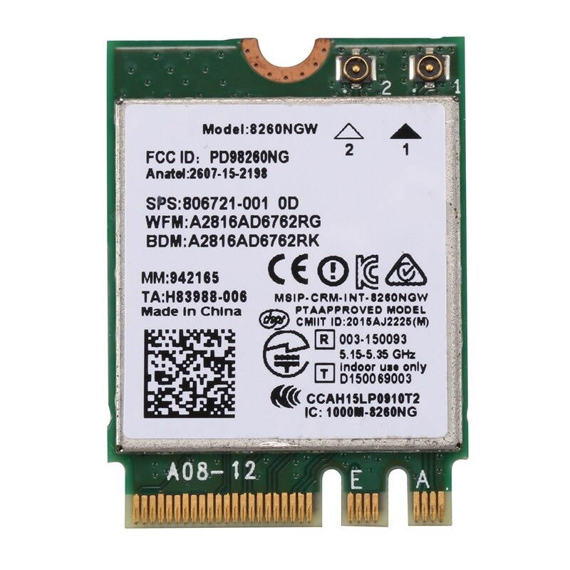 Lejiahong 8260AC M.2 NGFF Wifi Card 8260NGW 2.4/5GHz Dual Band Bluetooth 4.2 Wireless Wlan WiFi Card 867 Mbps