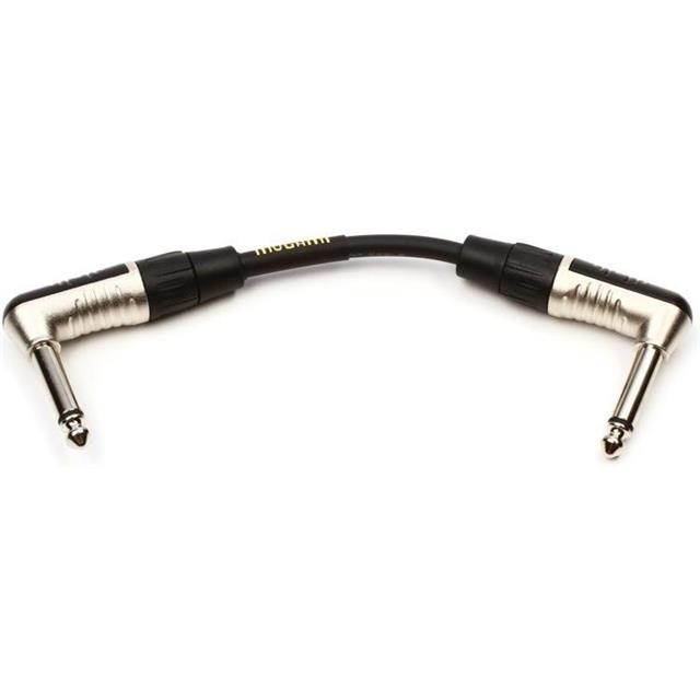 Mogami CorePlus 6" TS Male Right Angle to TS Male Right Angle Instrument Cable
