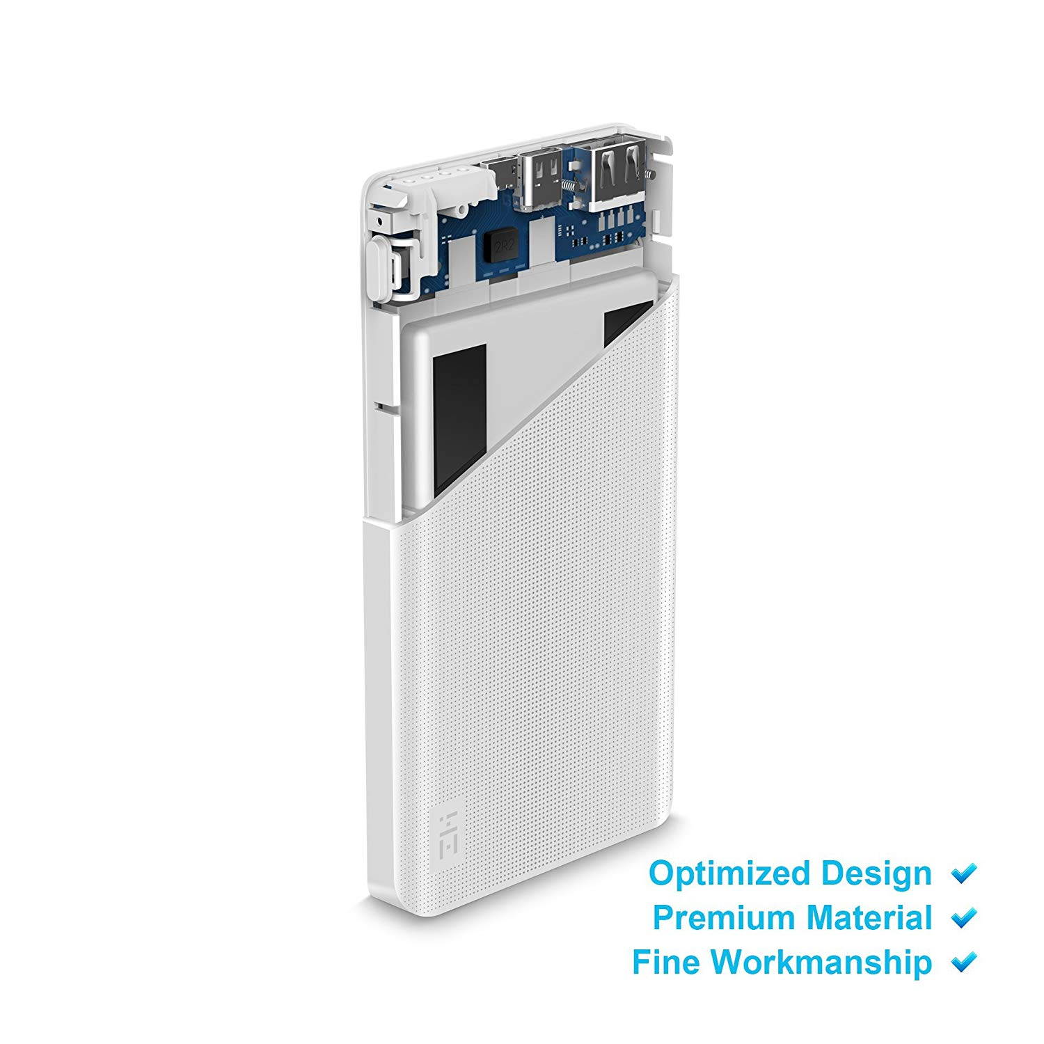 ZMI PowerPack 10K Smallest Lightest 10000mAh Battery Pack Fast Charging Portable Charger Pocket Power Bank for iPhone iPad Samsung (Nexus Pixel 2/XL Require Special Cord) Phone Cords Sold Separately