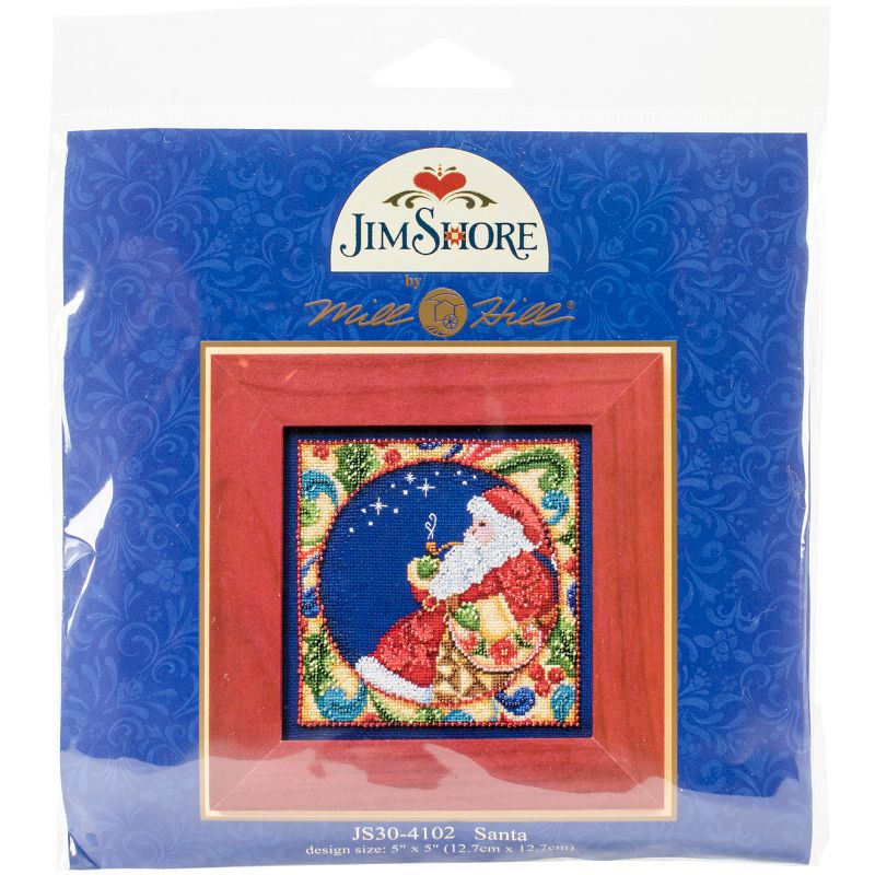 Mill Hill/Jim Shore Counted Cross Stitch Kit 5"X5"-Santa (18 Count)