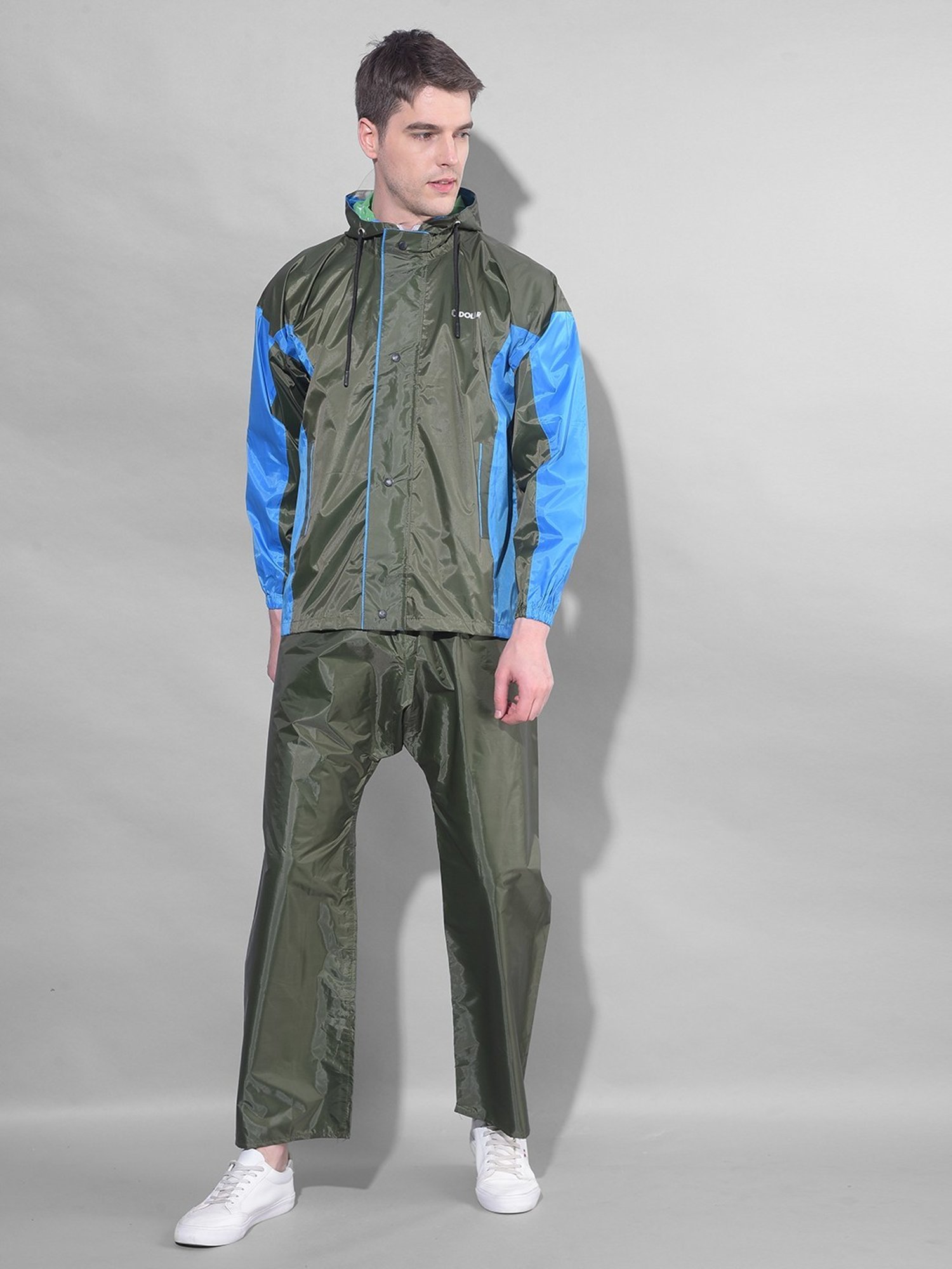 Dollar Green Regular Fit Colour Block Raincoat Set