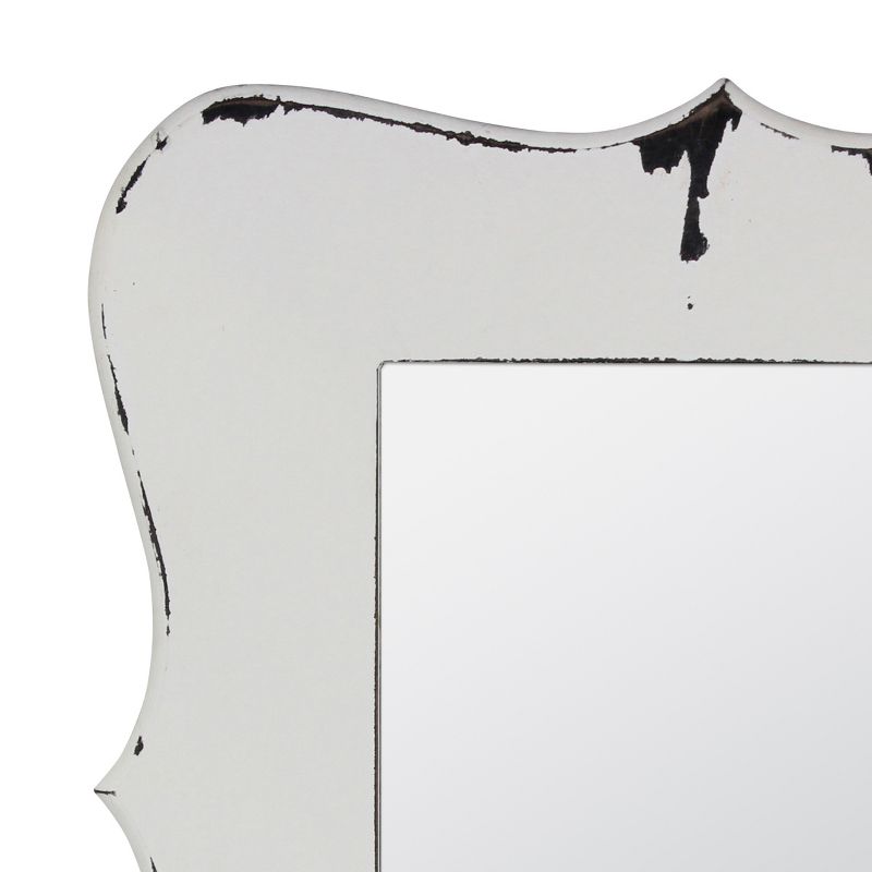 16" X 14" Decorative Wooden Wall Mirror White - Stonebriar Collection