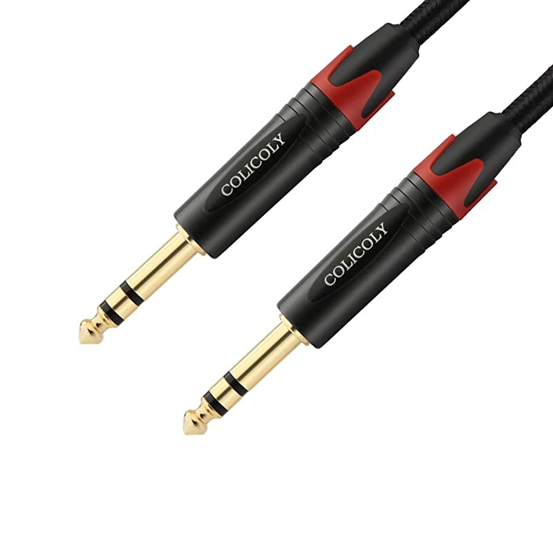 1/4 TRS Cable, Nylon Braid Heavy Duty 1/4 inch to 1/4 inch TRS Stereo Jack Balanced Audio Path Cord Interconnect Cable -3.3ft