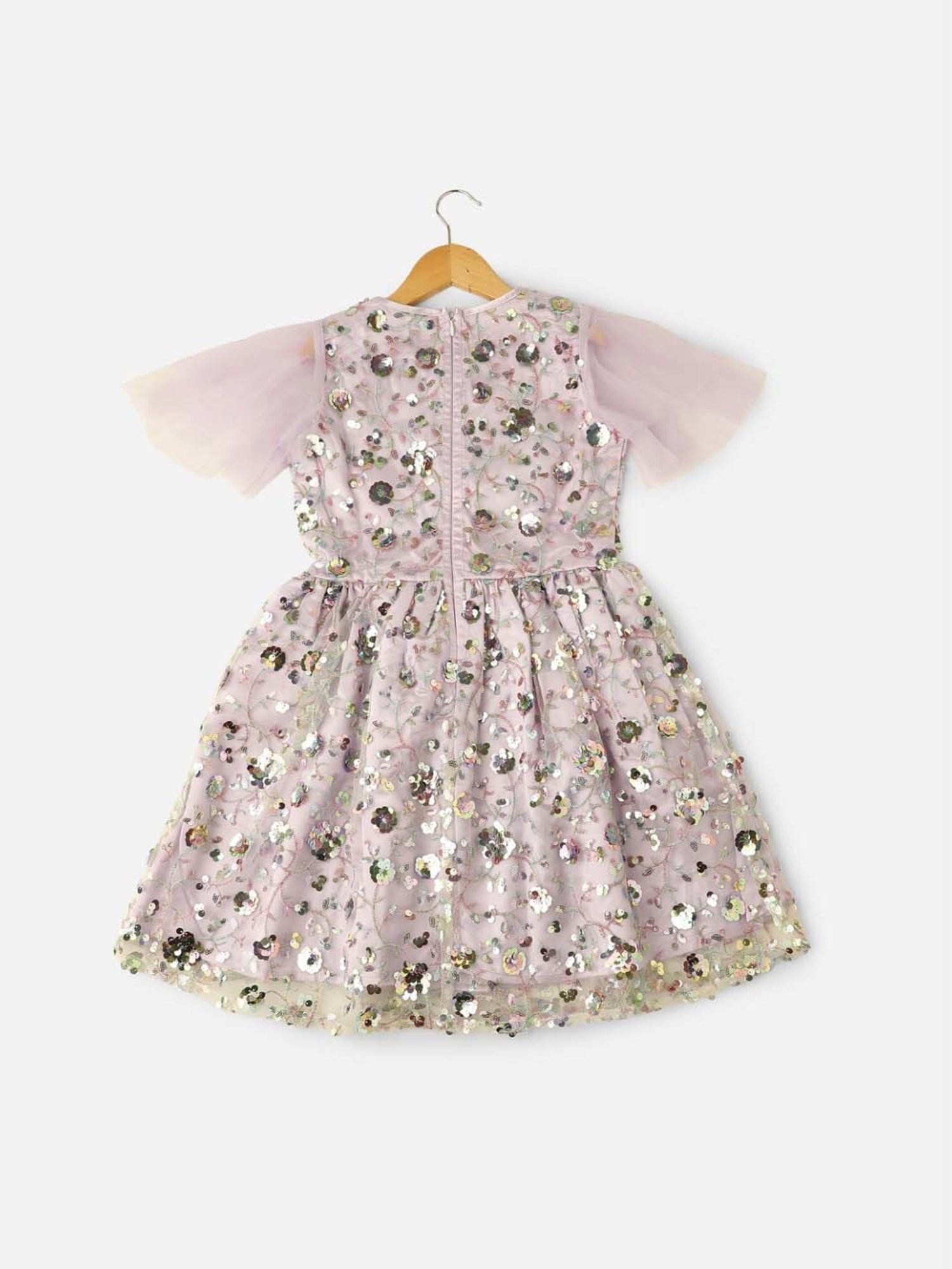 Peppermint Kids Black & White Printed Full Sleeves Dress