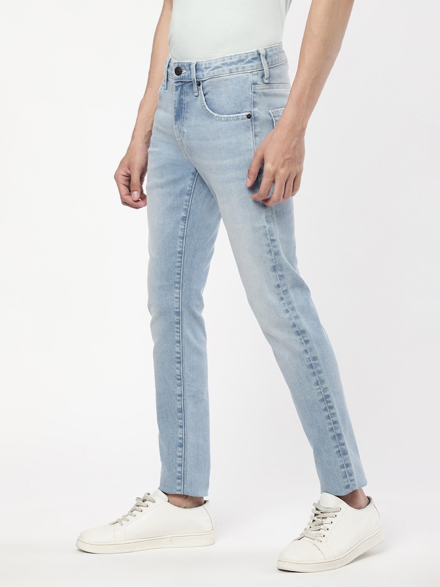 Passion Light Blue Slim Fit Heavily Washed Jeans