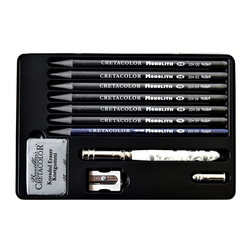 Monolith Drawing Set in Metal Box 11pc - Cretacolor