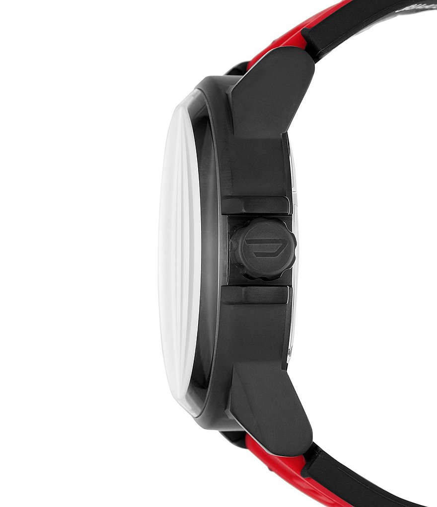 Diesel D-48 Three-Hand Red Silicone Watch