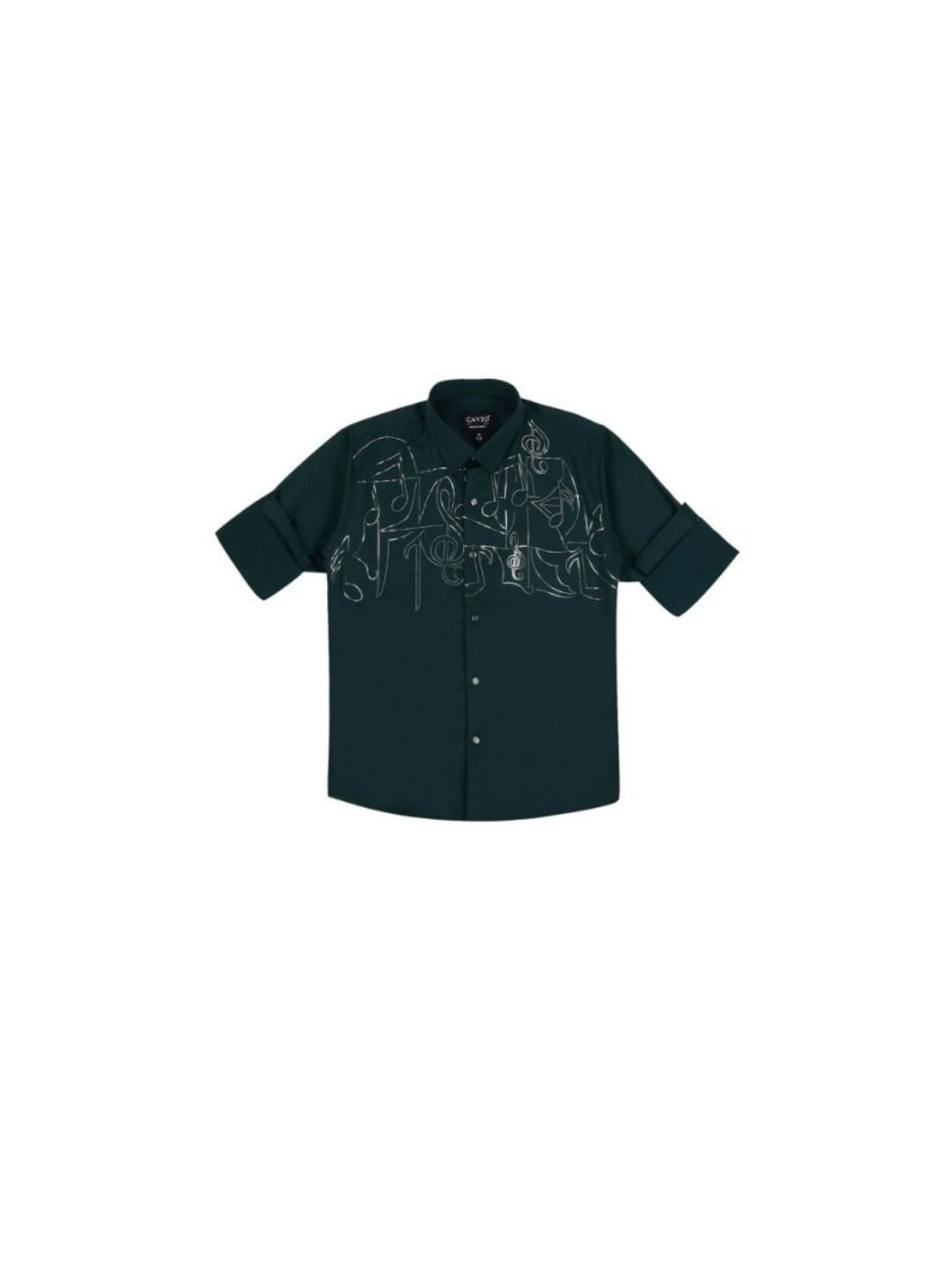 Cavio Kids Teal Embellished Full Sleeves Shirt