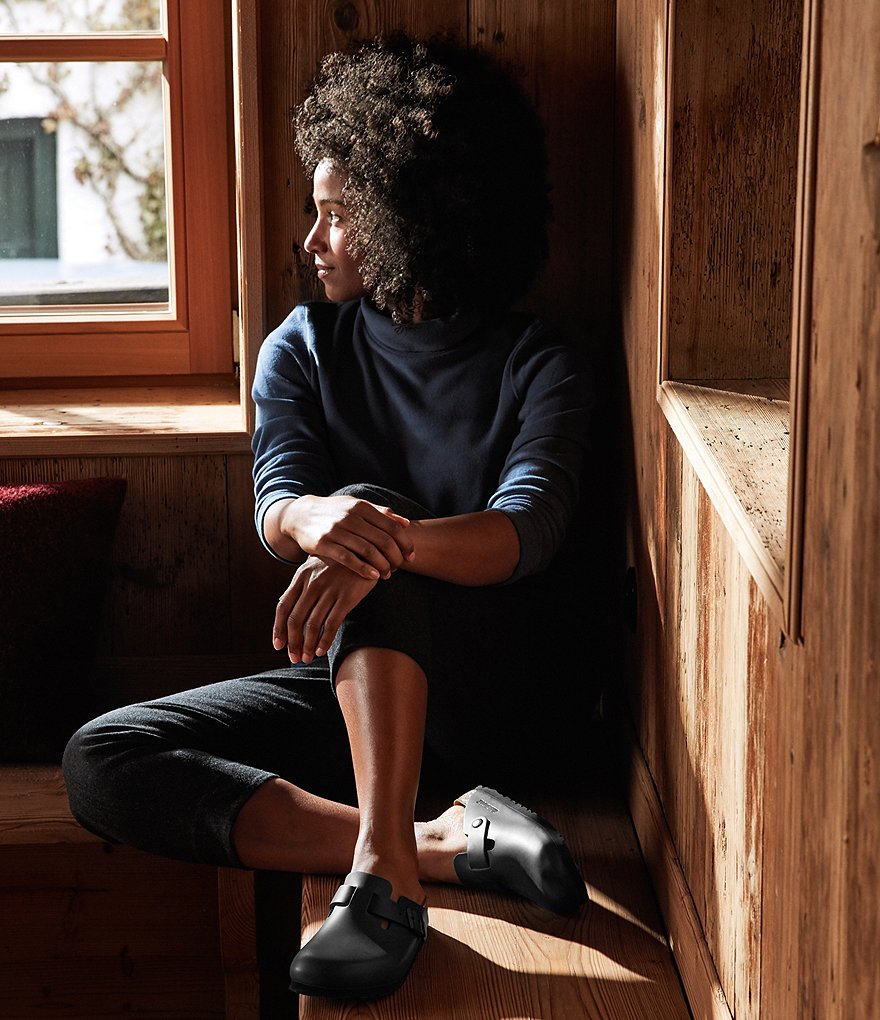 Birkenstock Women's Boston Suede Shearling-Lined Clogs