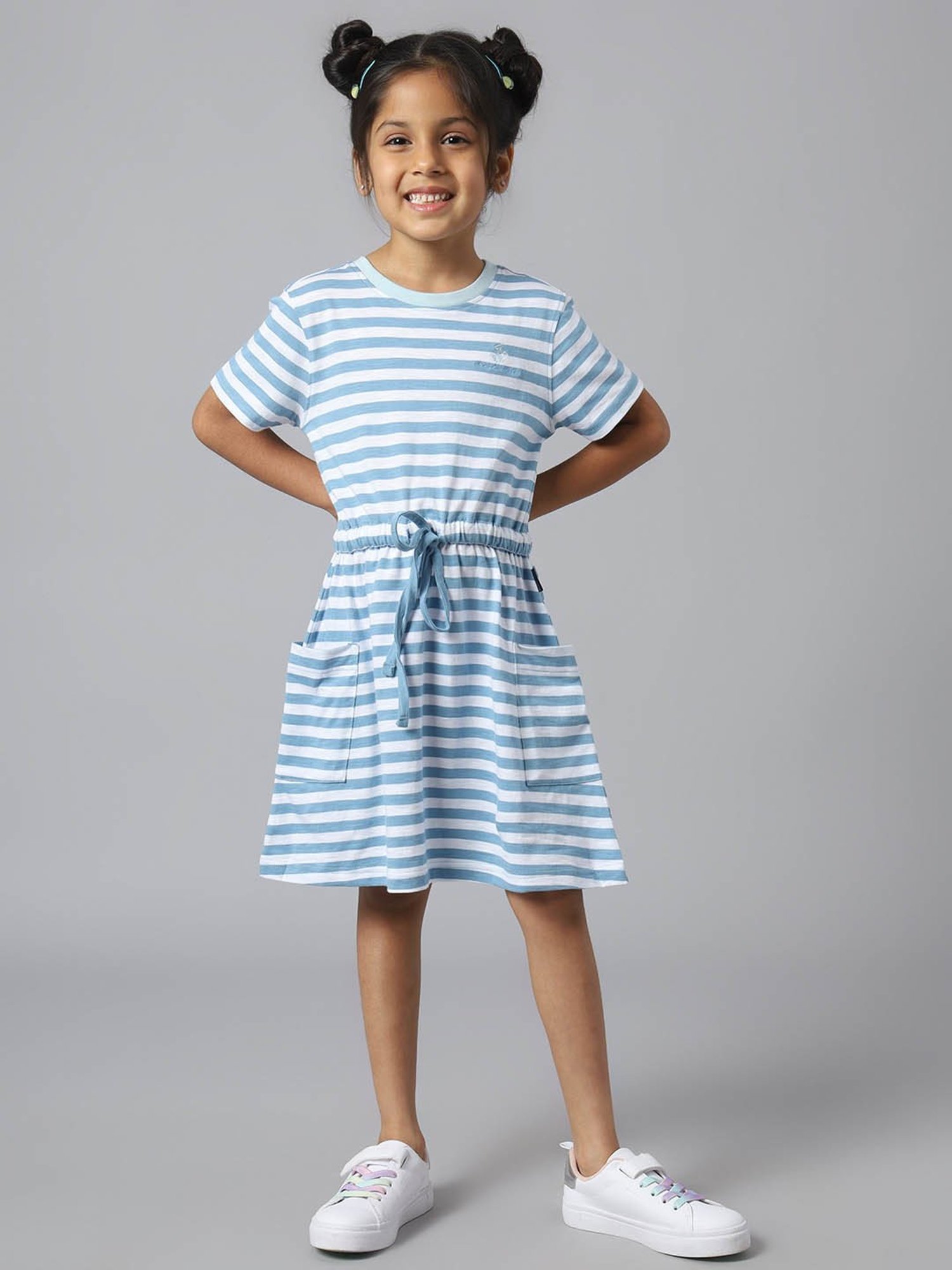 Beverly Hills Polo Club Kids Blue & White Striped Dress