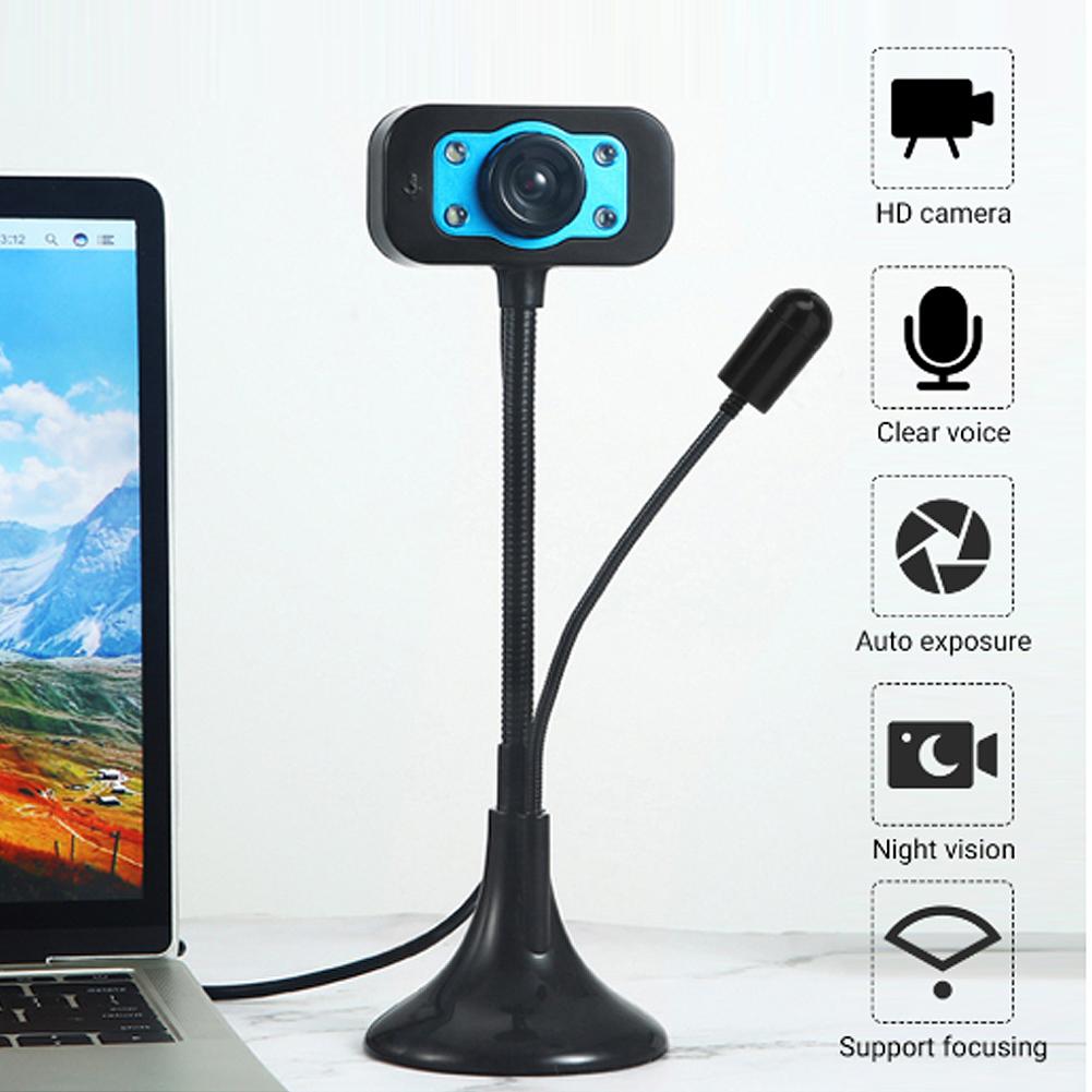 Blue USB Mini Camera Built-in Microphone Video Call Computer Peripheral Web Camera for PC Laptop Notebook Camera
