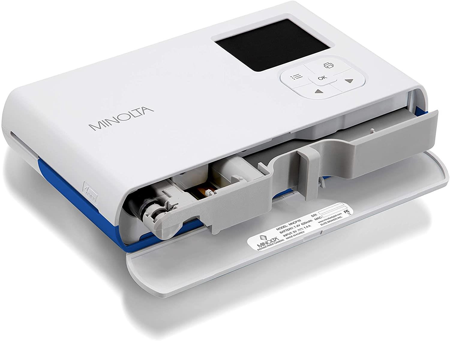 Minolta Instapix Print Digital Camera with Printer (Blue) + Cartridge + Deluxe Accessory Bundle