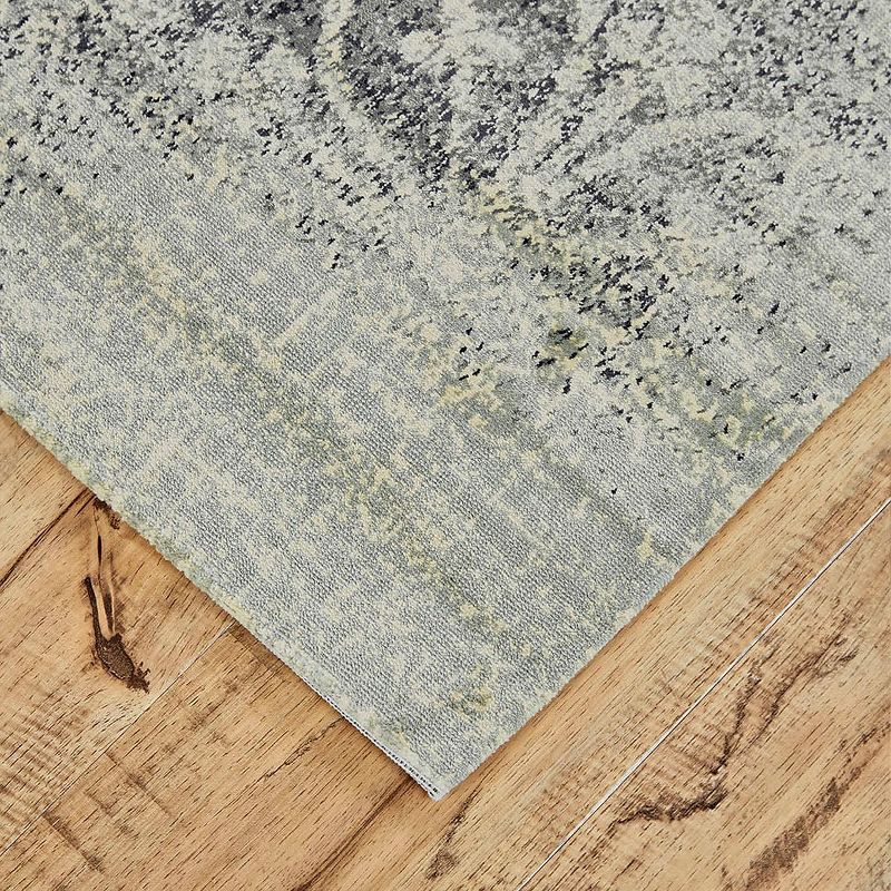 1'9"x2'10" Rectangle Loomed Lace Viscose Area Rug Gray - Feizy