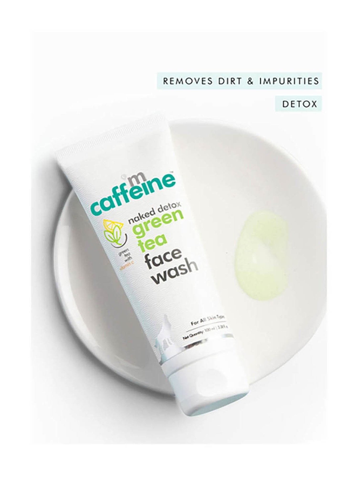 mCaffeine Naked Detox Green Tea Face Wash (Pack of 2)