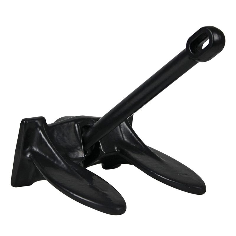 Extreme Max 3006.6521 BoatTector Vinyl Coated 10 Pound Cast Iron Marine Boat Navy Anchor, Folds for Easy Storage, Black
