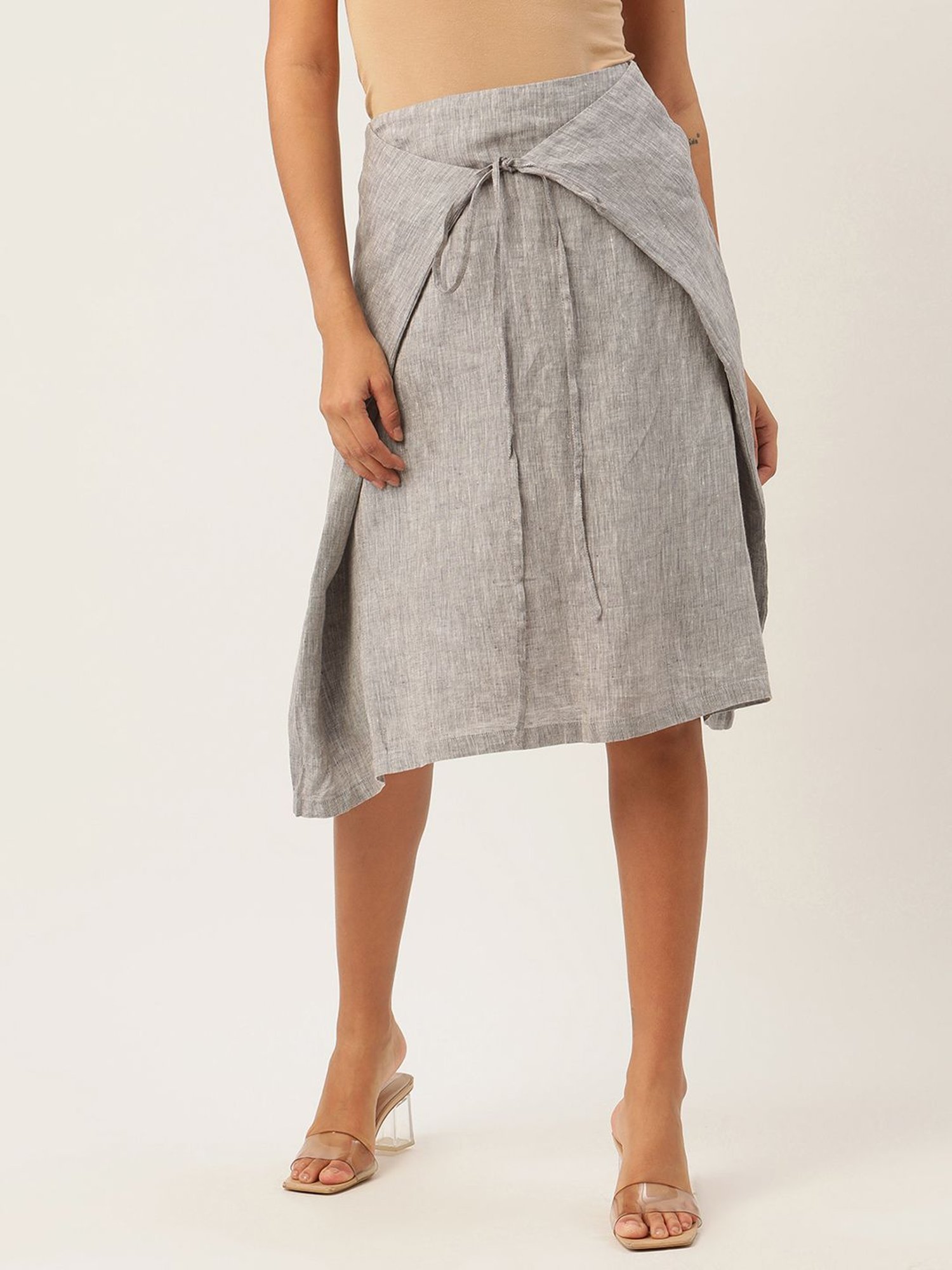 Rooted Grey Textured Skirt