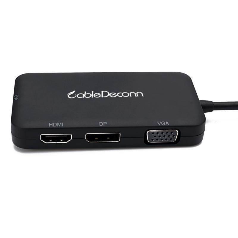 4-in-1 USB-C 3.1 Type C To HDMI DP DVI 4K VGA Multiport Cable Adapter Converter