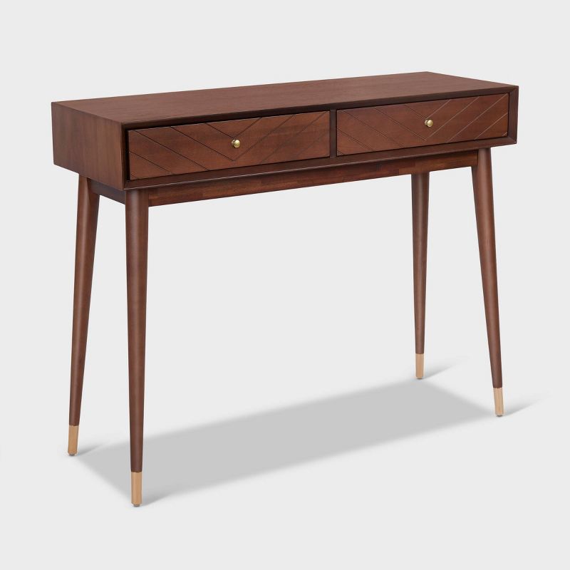 Sutton Mid-Century Modern Console Table Walnut Brown - Adore Decor