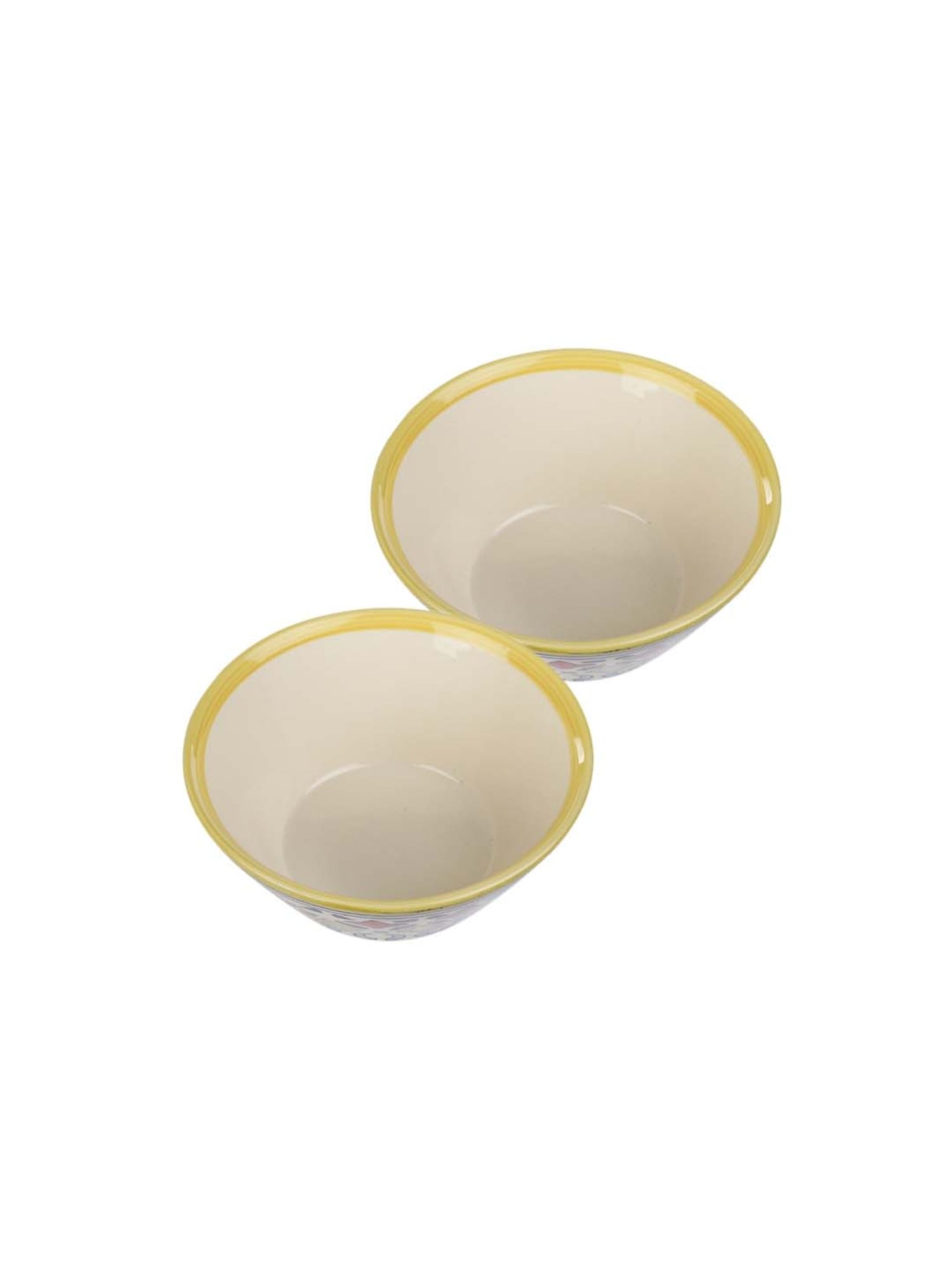 VarEesha Rangriti Red & Yellow Ceramic Serving Bowls (750 ml) - Set of 2