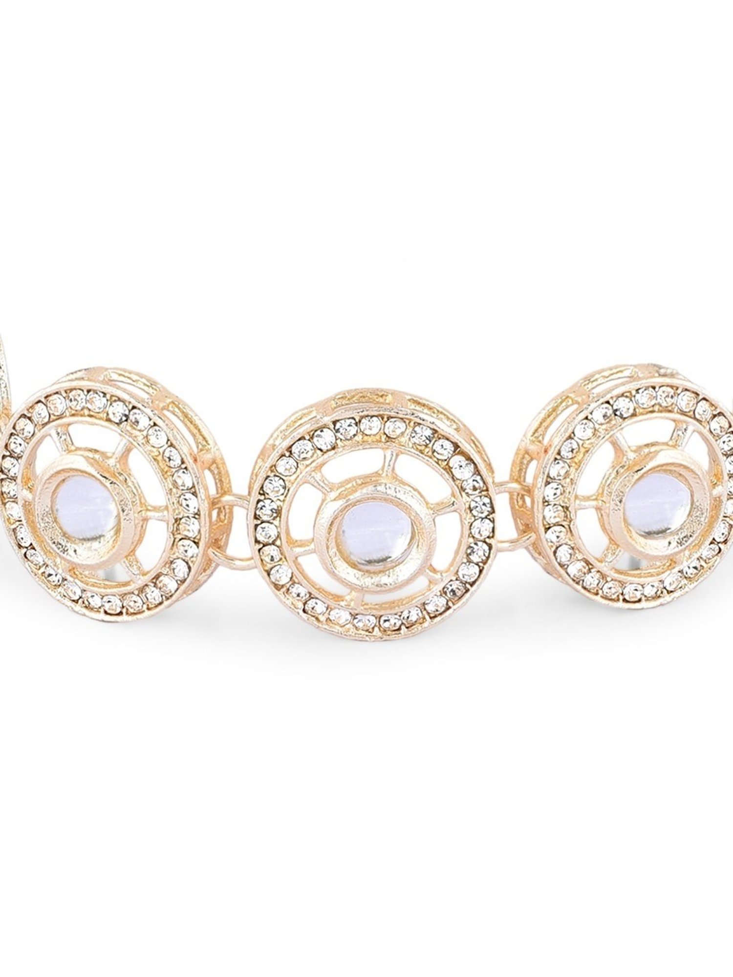 Zaveri Pearls Gold Tone Multistrand Artificial Stones & Beads Ethnic Bracelet -ZPFK16487