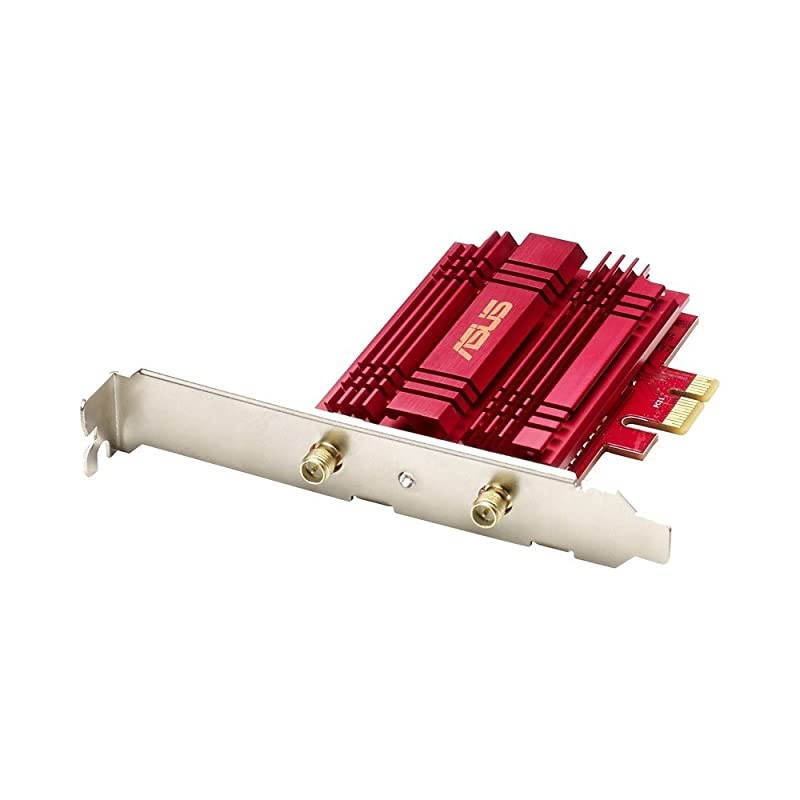PCE-AC56 Dual-Band 2x2 AC1300 WiFi PCIe Adapter with Heat Sink, Detachable Antennas and Antenna Base