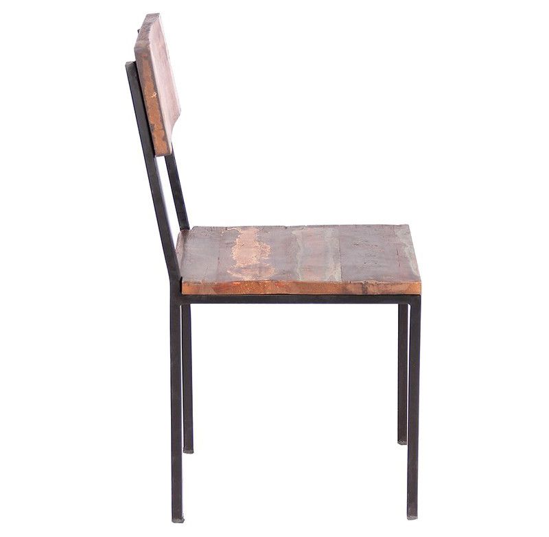 Set of 2 Old Reclaimed Wood and Metal Chair - Timbergirl