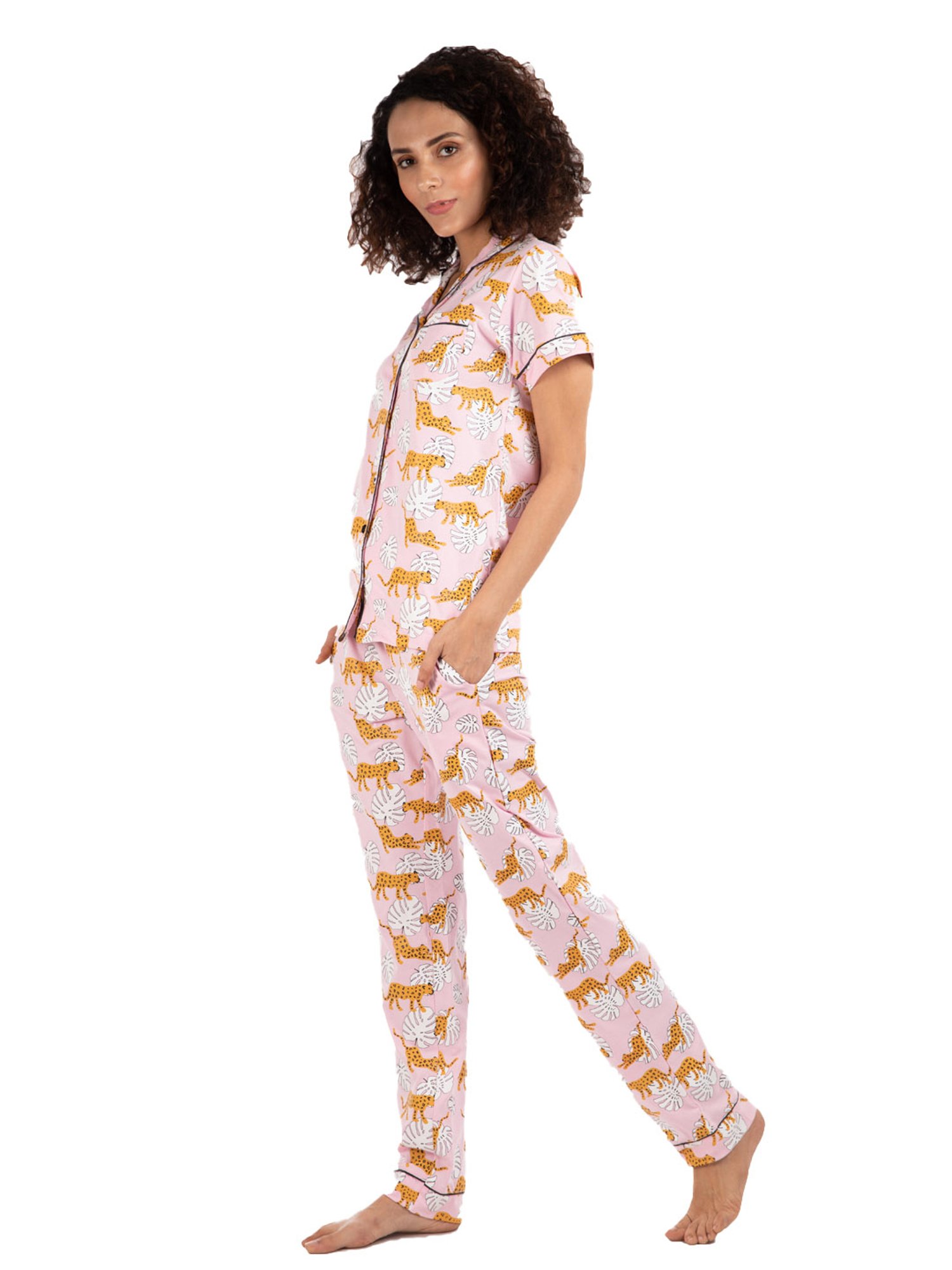 Nite Flite Pink Printed Shirt With Pyjamas