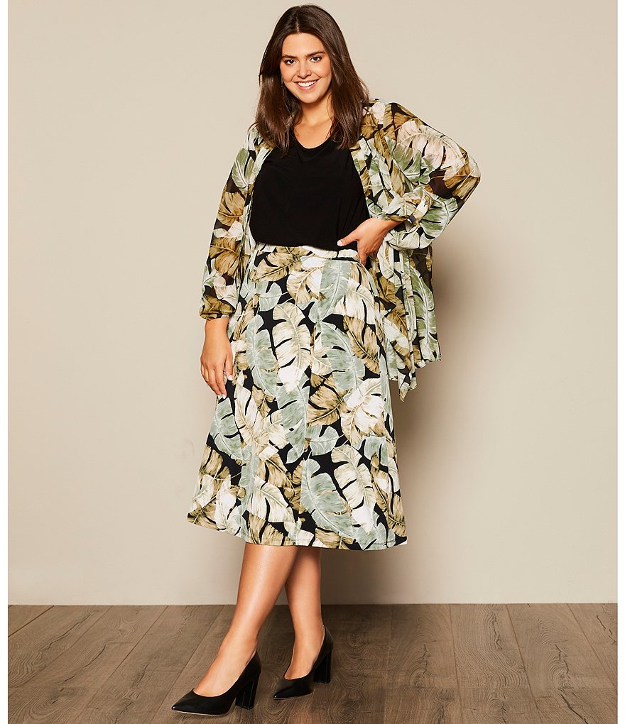 Intro Plus Size Activeease Drawstring Faux Wrap Skort