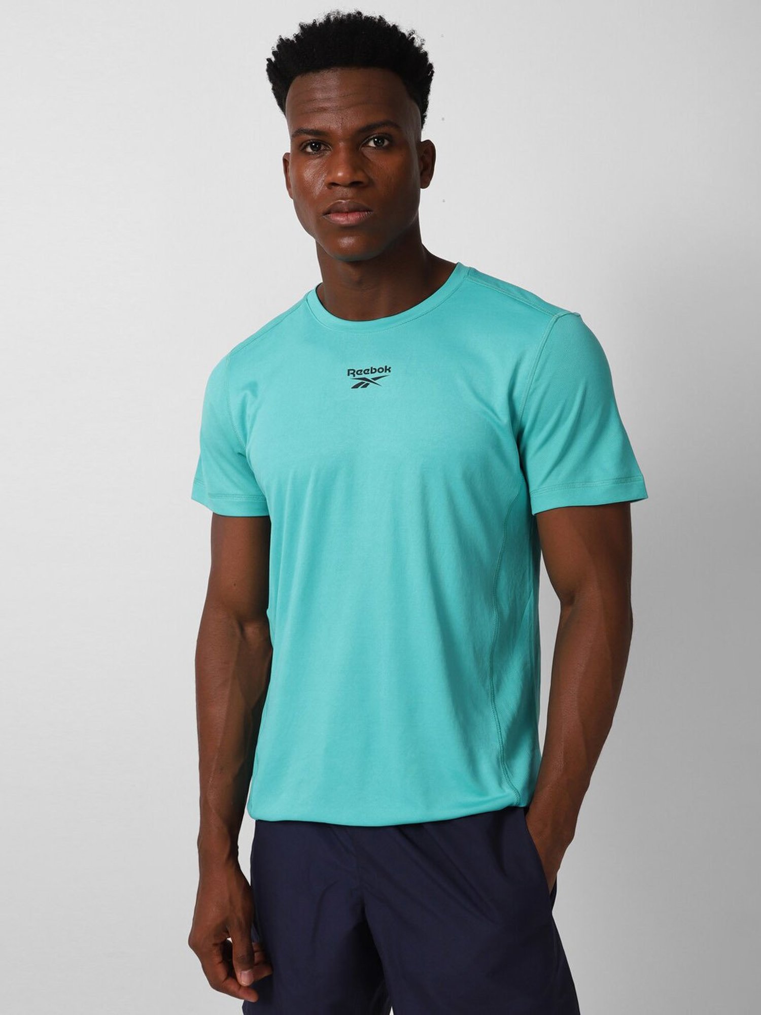 Reebok Green Slim Fit Sports T-Shirt