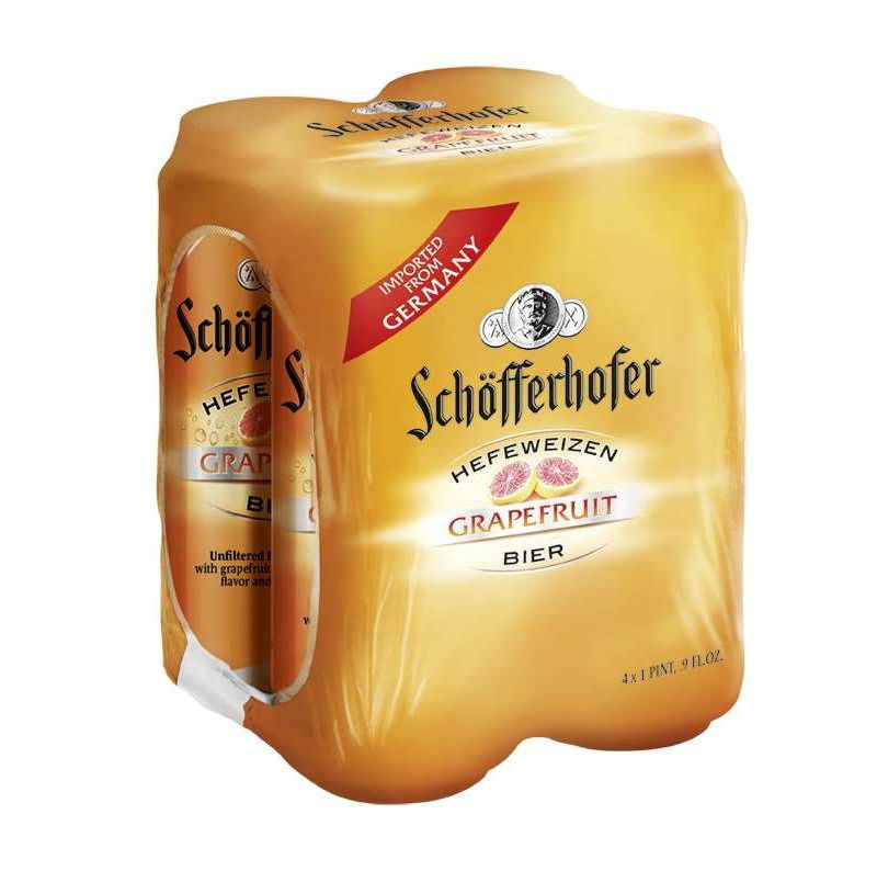 Schofferhofer Grapefruit Hefeweizen Beer - 4pk/16.9 fl oz Cans