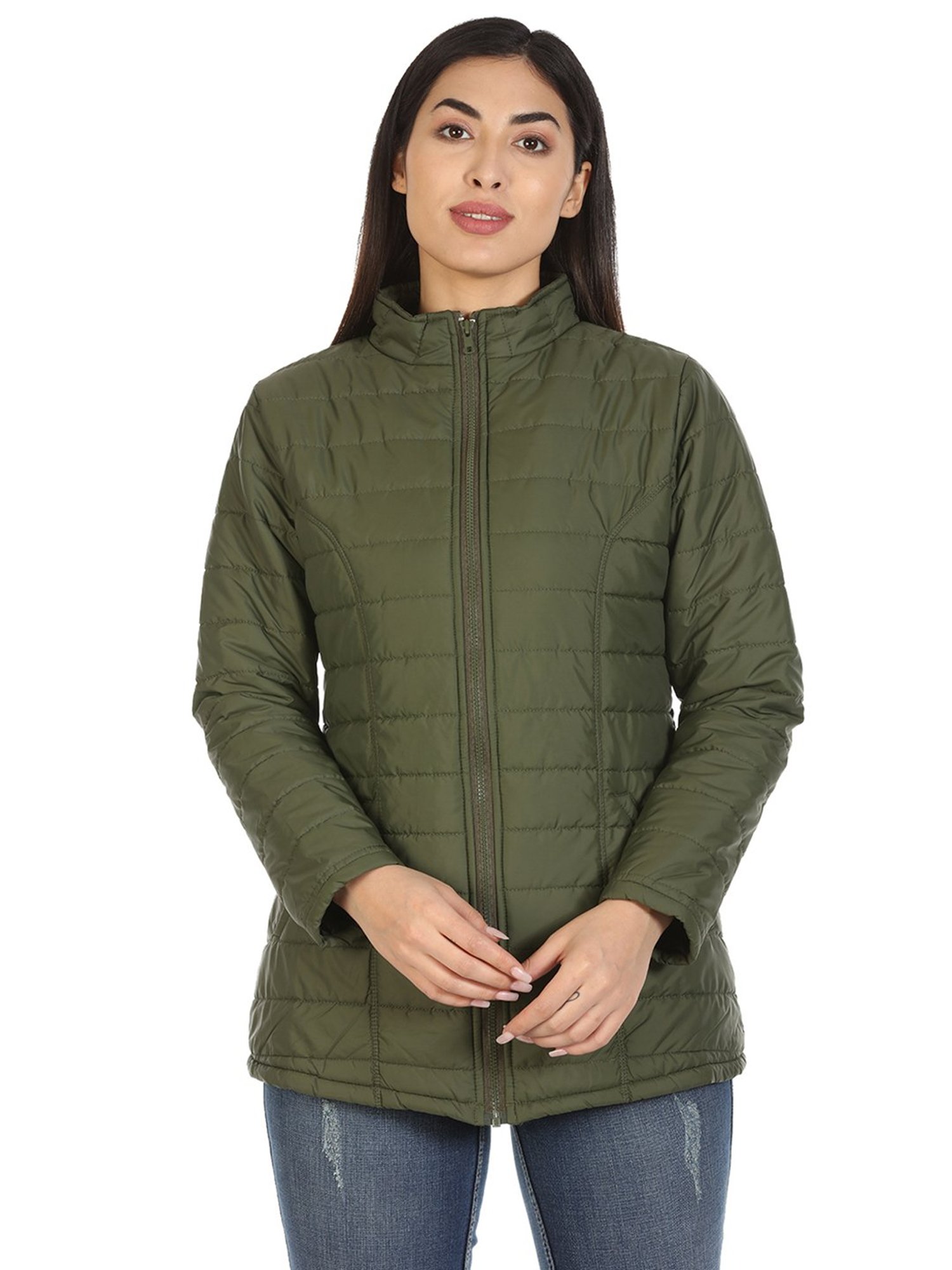 Mustard Olive Puffer Jacket