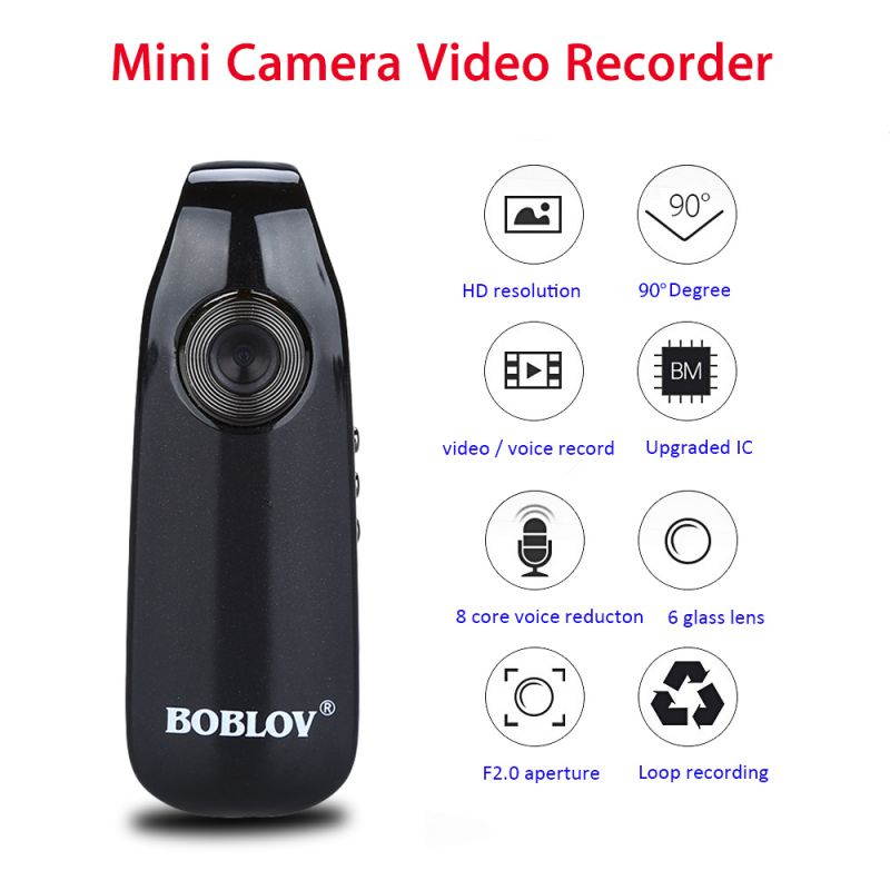 BOBLOV Mini Body Camera HD 1080P Body Cams , Audio Small Cameras with Back Clip