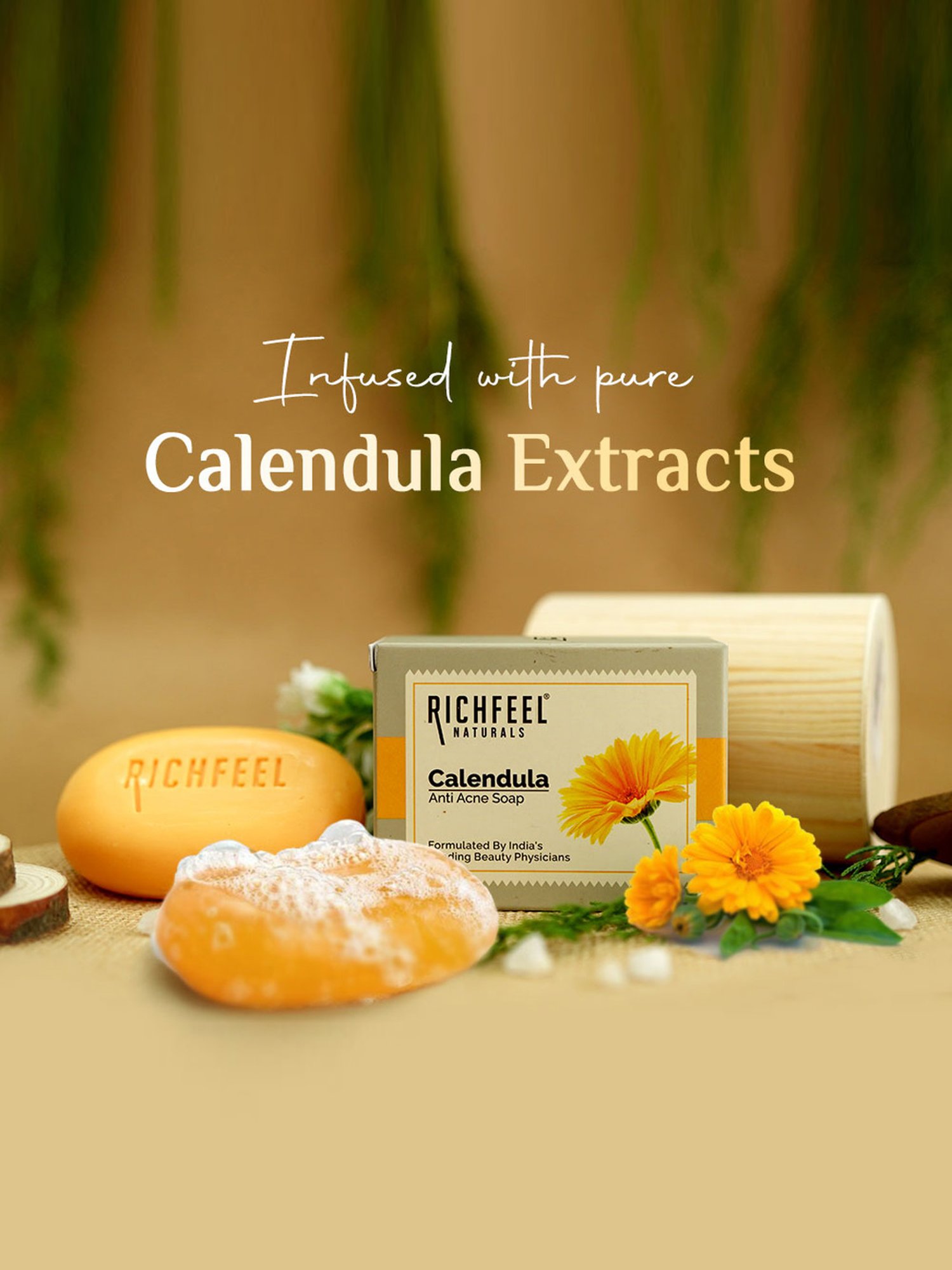 Richfeel Calendula Anti Acne Soap - Pack of 7