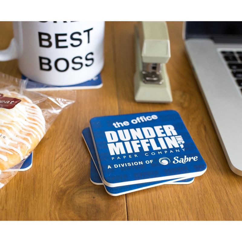 Silver Buffalo The Office Dunder Mifflin Logo Paper Drink Coasters | Set of 6