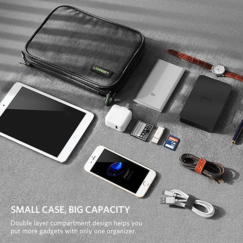 Electronics Organizer Travel Cable Organizer Gadgets Bag Accessories for USB Cable Cord USB Flash Drive SD Card Hard Drive Power Bank iPad Mini Tablet