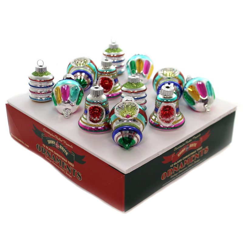 Shiny Brite 3.0" Cc Decorated Shapes. Christmas Confetti  -  Ornament Sets