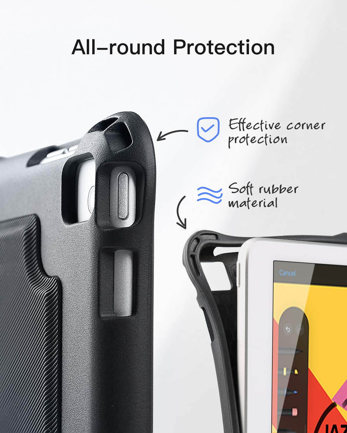 Inateck Keyboard Case for 10.2 Inch iPad 2020(8th Gen)/iPad 2019(7th Gen), iPad Air 2019(3. Gen), iPad Pro 10,5, with Kickstand, Detachable, KB02011