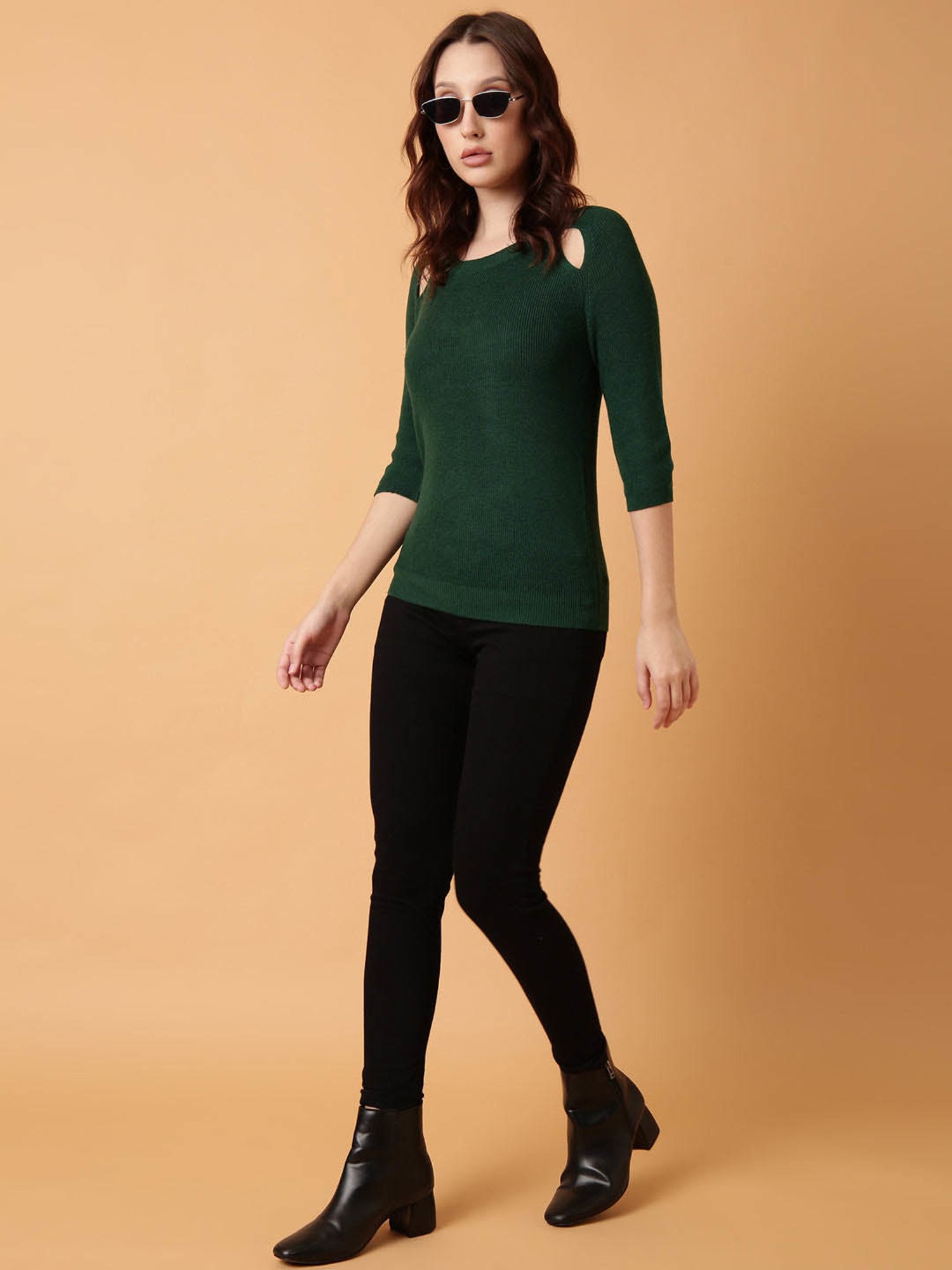 SHOWOFF Green Regular Fit Top