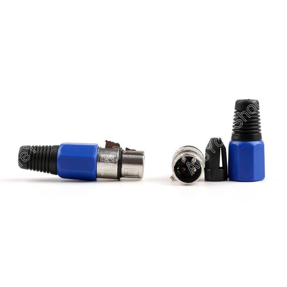 4 Pcs 3 Pin XLR Audio Cable Connector MIC Female Jack High Quality minijack plug Wire Connector