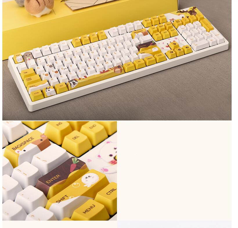 A-jazz Hairy Series Cherry MX Switch USB Wired Mechanical Gaming Keyboard, PBT Keycaps