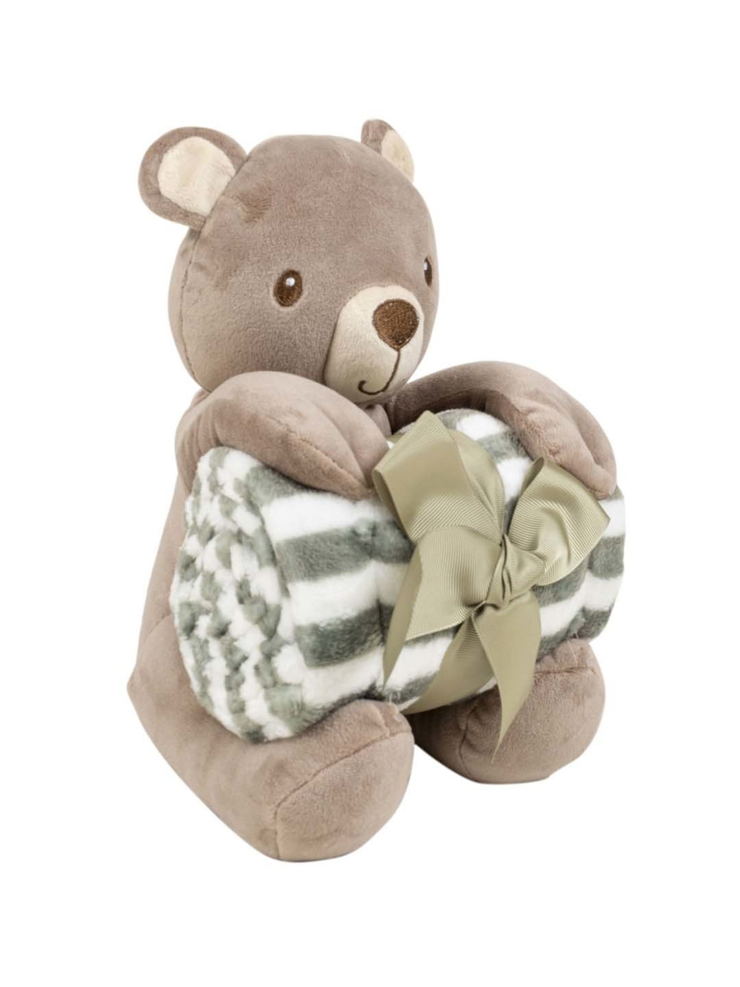 Baby Moo Kids Brown & White Printed Blanket Set