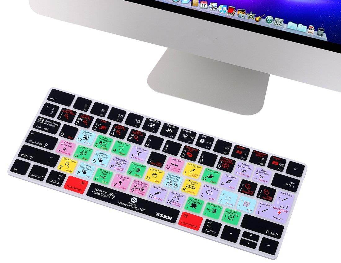 XSKN Adobe InDesign CC Shortcut Keyboard Cover for Apple Magic Keyboard (MLA22LL/A), US and EU Layout