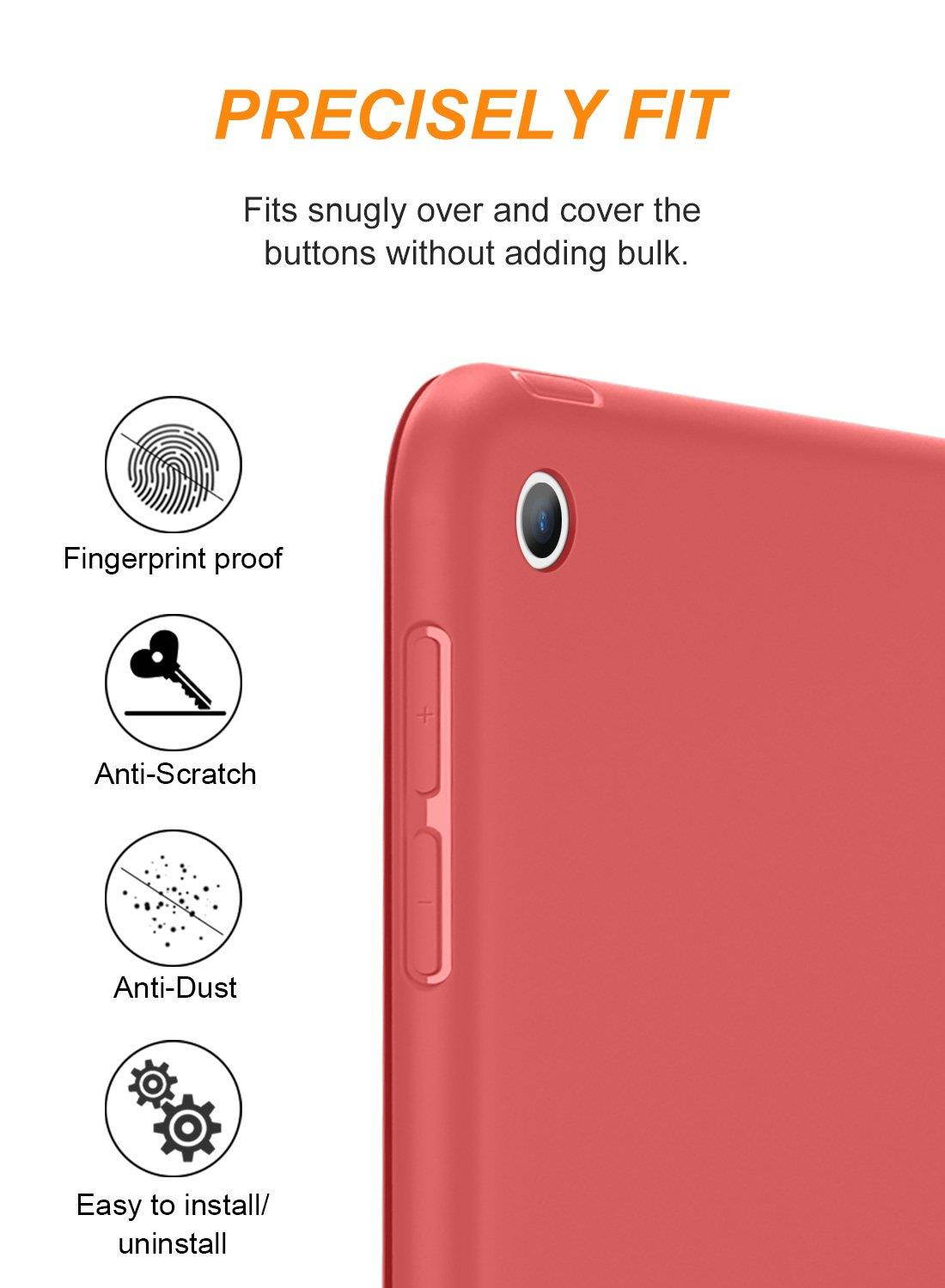 DTTO iPad 9.7 Case 2018 iPad 6th Generation Case/2017 iPad 5th Generation Case, Slim Fit Lightweight Smart Cover with Soft TPU Back Case for iPad 9.7 2018/2017 [Auto Sleep/Wake] - Bright Red