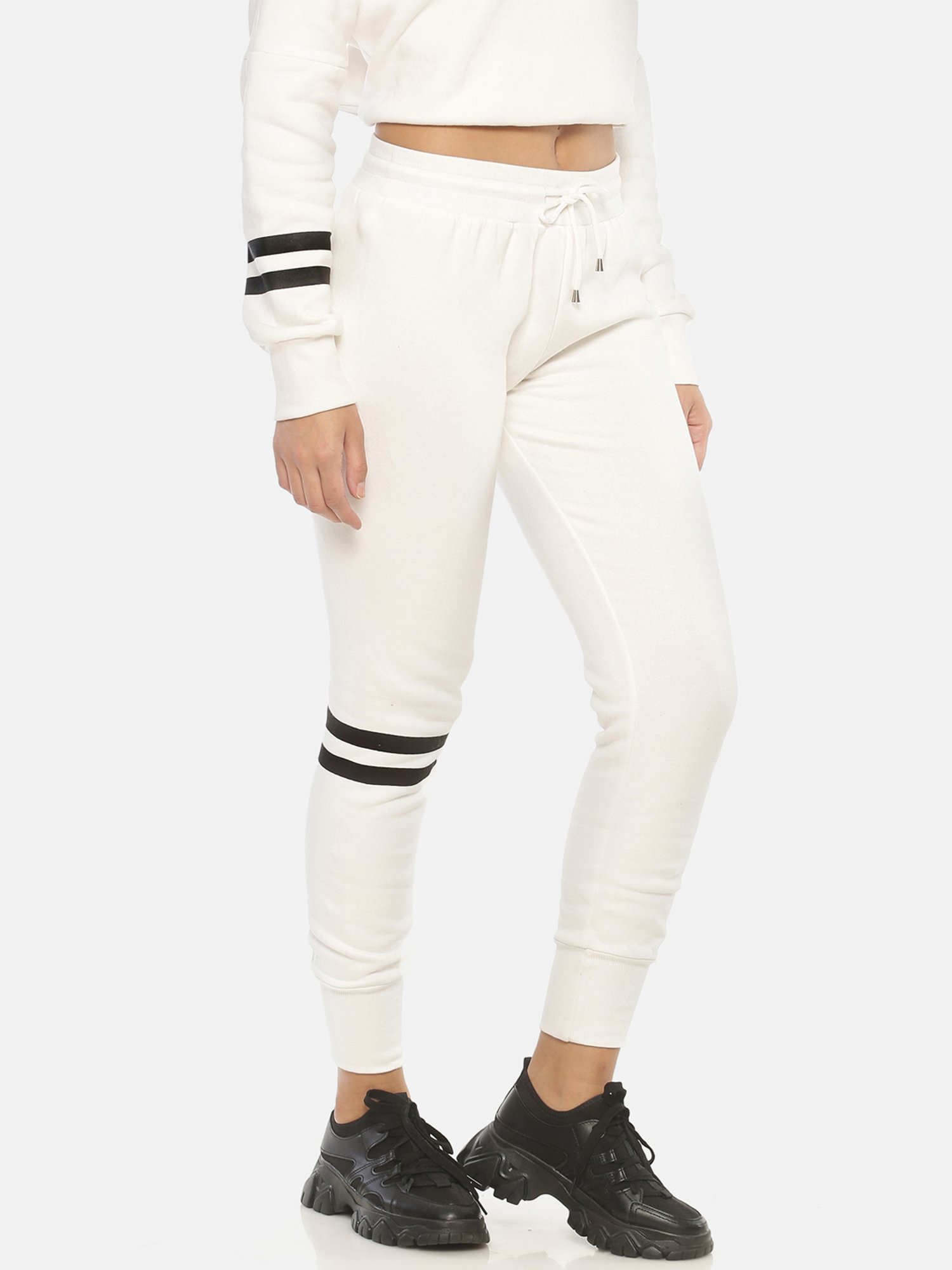 ISU White Cotton Joggers