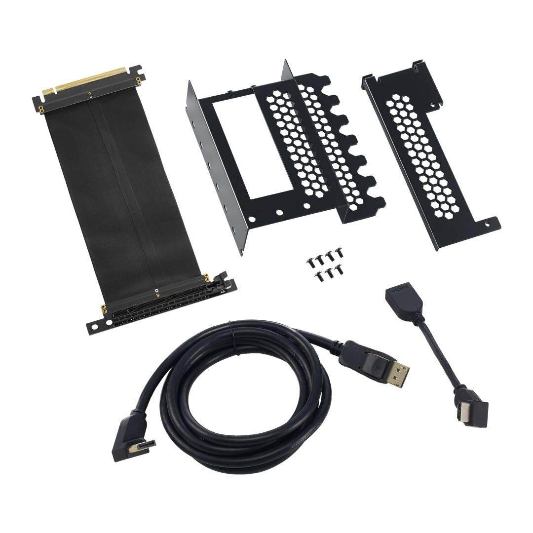 CableMod Vertical PCI-e Bracket with PCI-e 3.0 Riser Cable (Black, HDMI + DisplayPort)