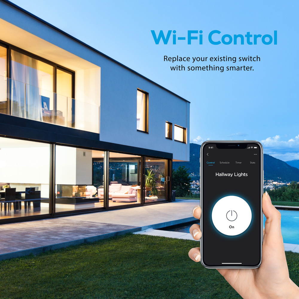 Geeni TAP Smart Wi-Fi Light Switch, No Hub Required, Compatible with Alexa, Google Assistant, and Microsoft Cortana Neutral Wire Required, White