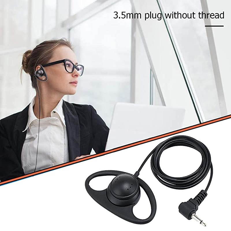 1 Pin 3.5mm Listen Only Earpiece, Soft Rubber D Shape Earhook Earpiece for Two Way Radios Speaker Mics