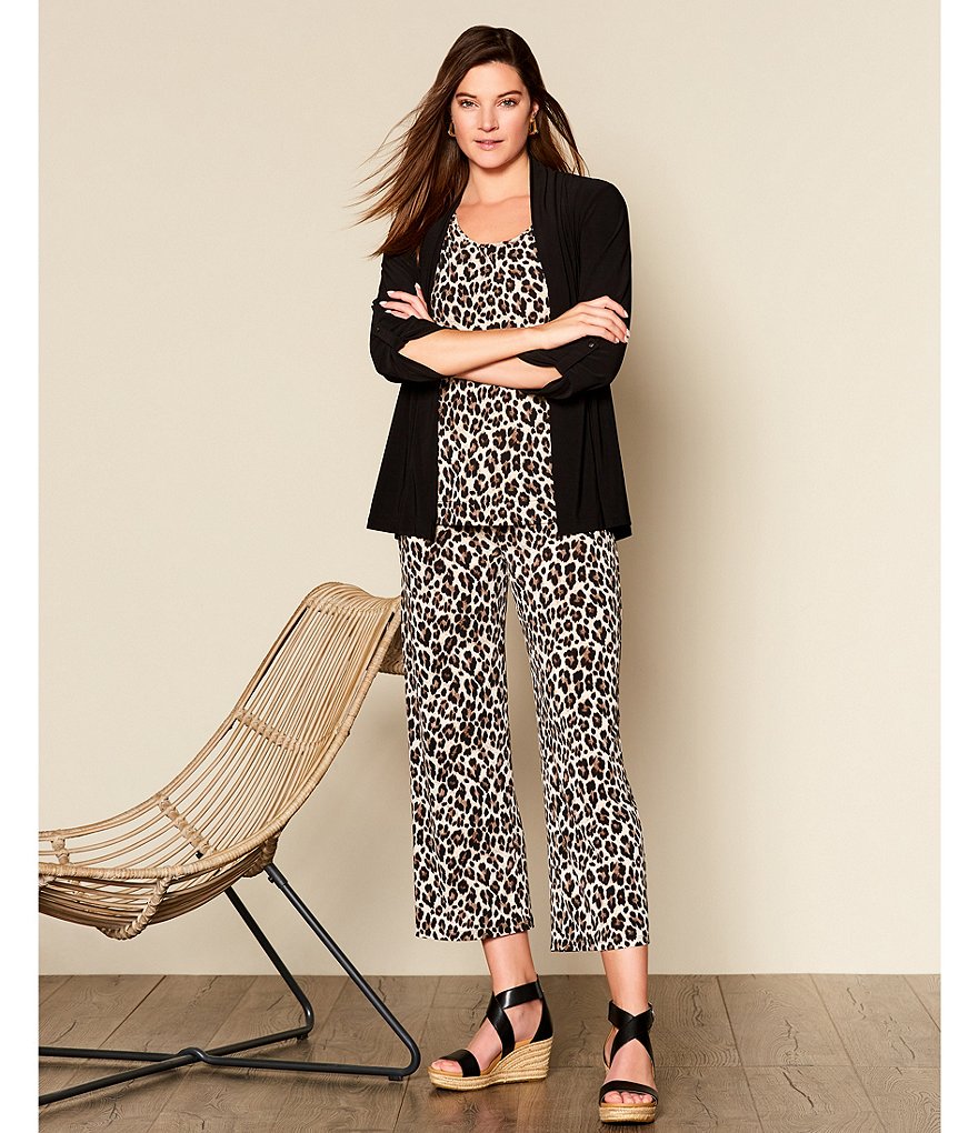 Ali Miles Petite Size Open Mesh Two Button Front 3/4 Sleeve Jacket