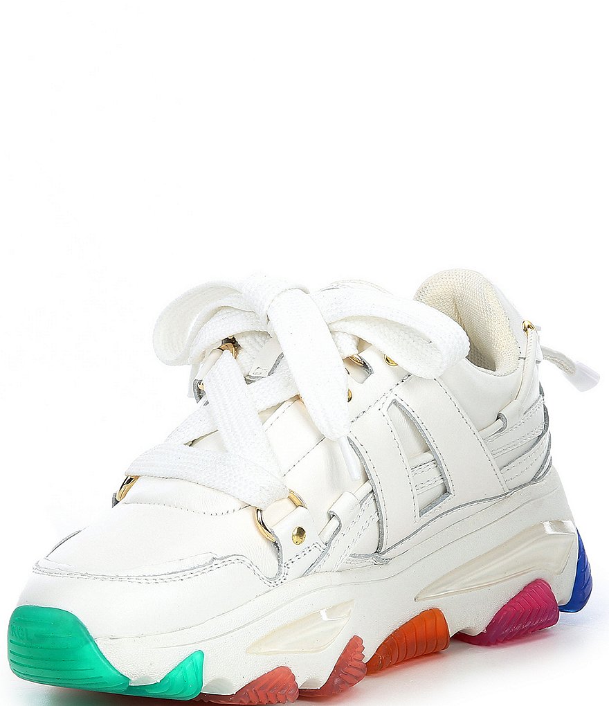 Kurt Geiger London Lettie Leather Rainbow Outsole Chunky Sneakers
