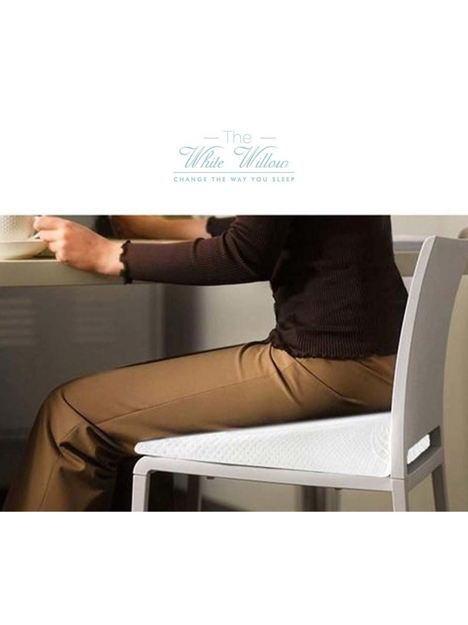 The White Willow White Wedge Seat Cushion - Set of 1